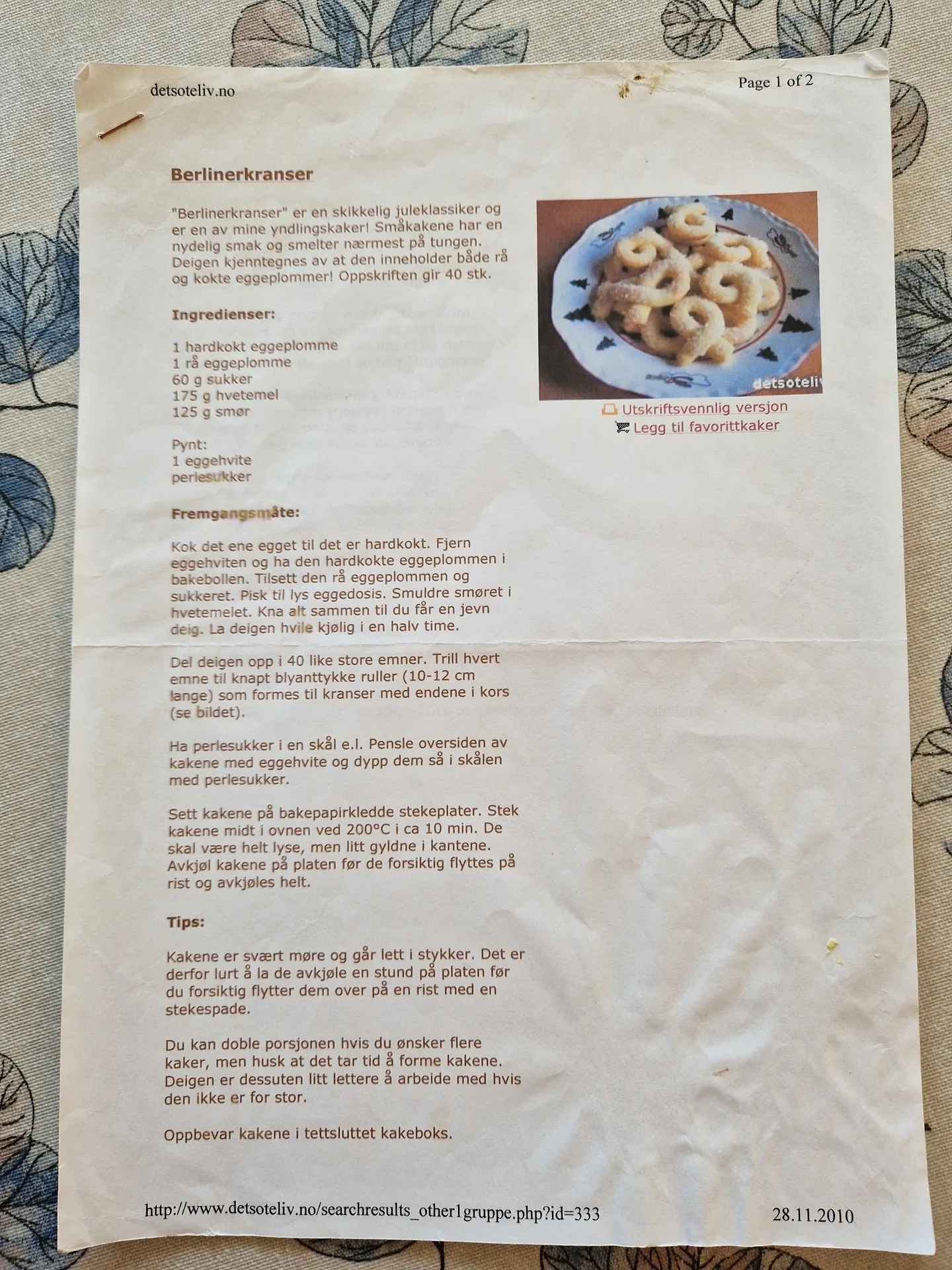 Bilde (0) av oppskrift for Berlinerkranser