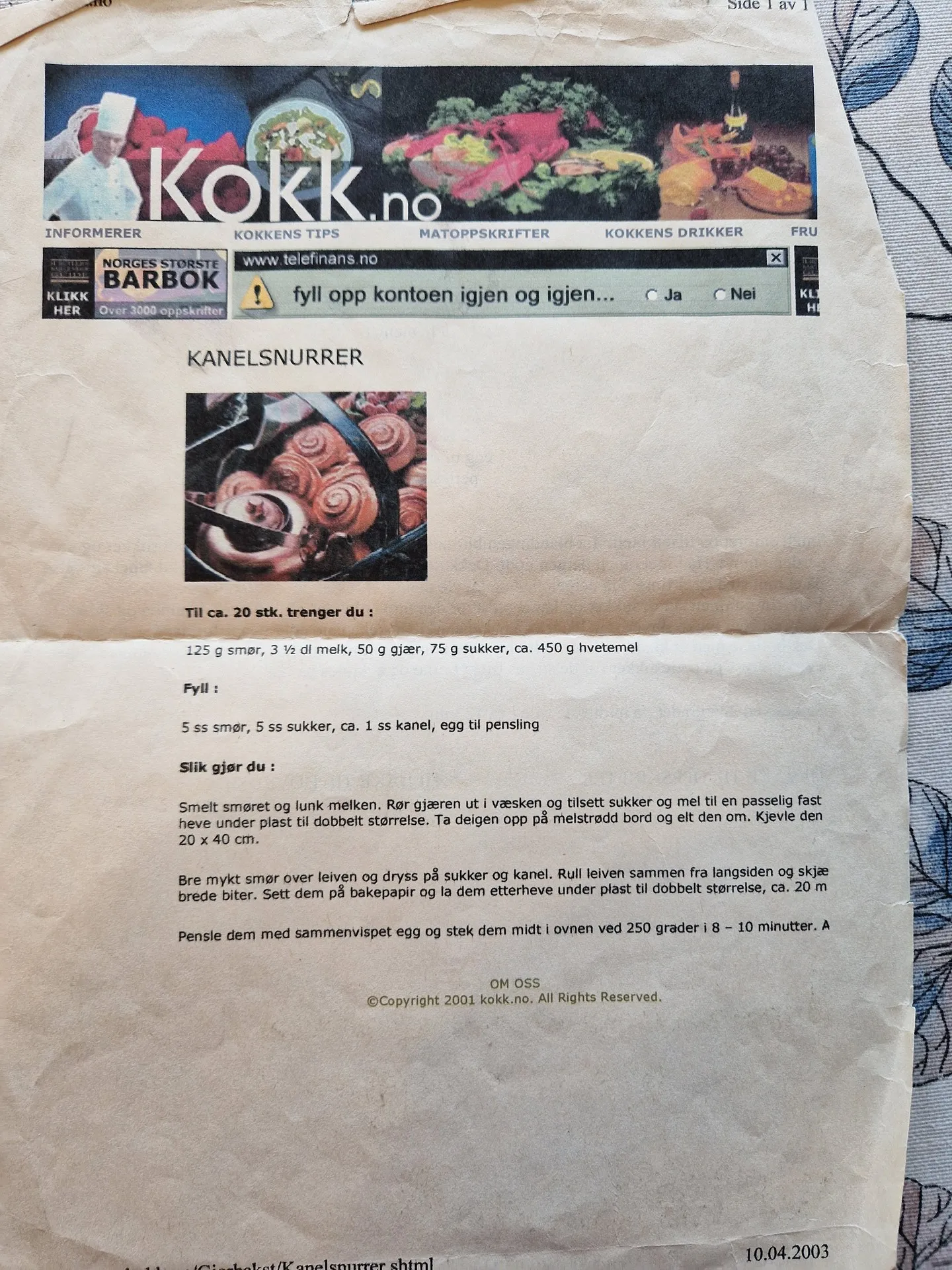Bilde (0) av oppskrift for Kanelsnurrer