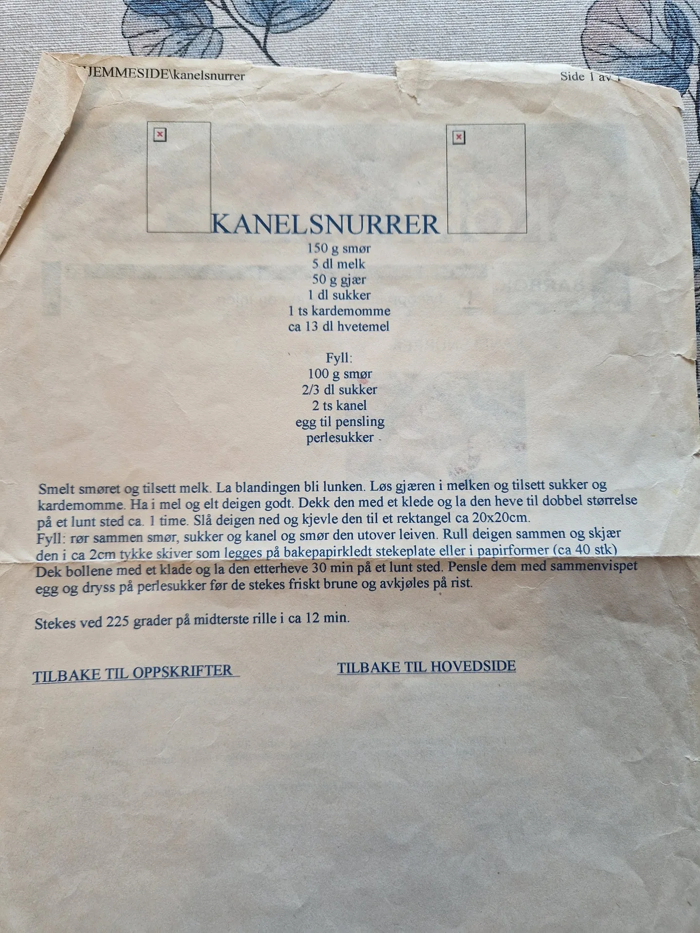 Bilde (1) av oppskrift for Kanelsnurrer