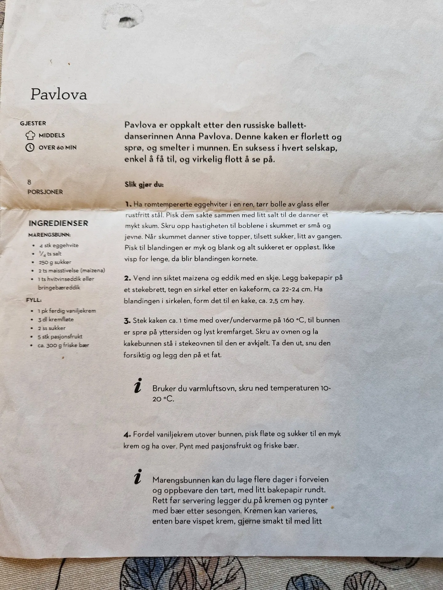 Bilde (0) av oppskrift for Pavlova