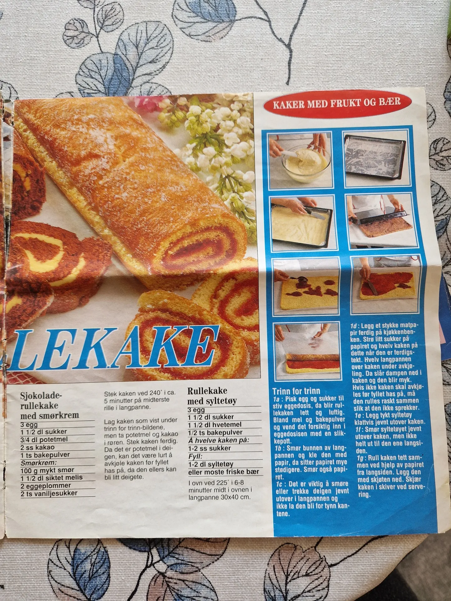 Bilde (0) av oppskrift for Rullekake med syltetøy