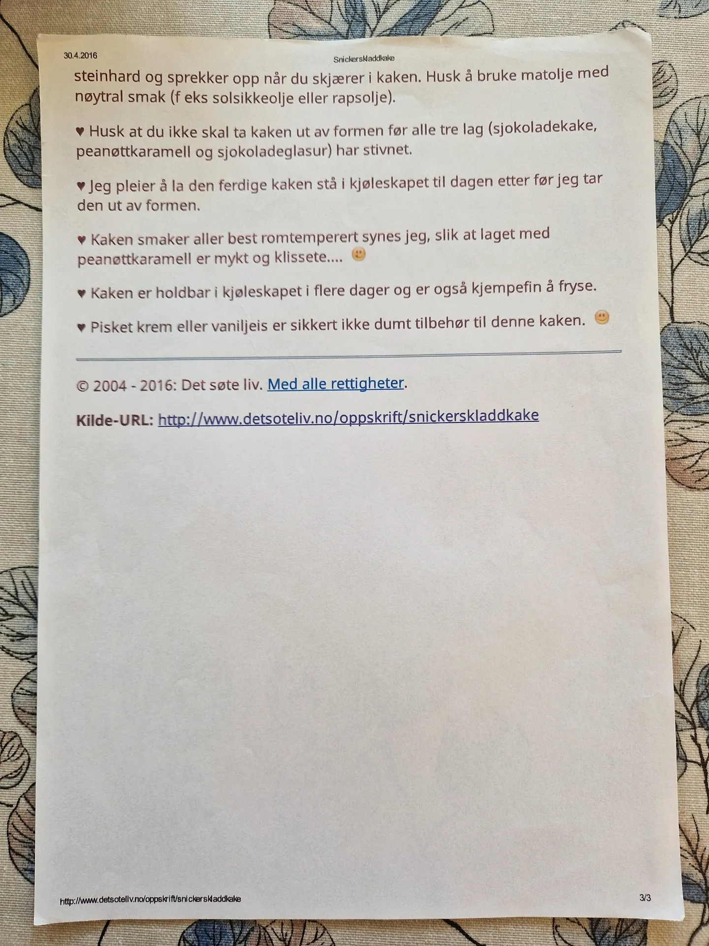 Bilde (2) av oppskrift for Snickerskladdkake