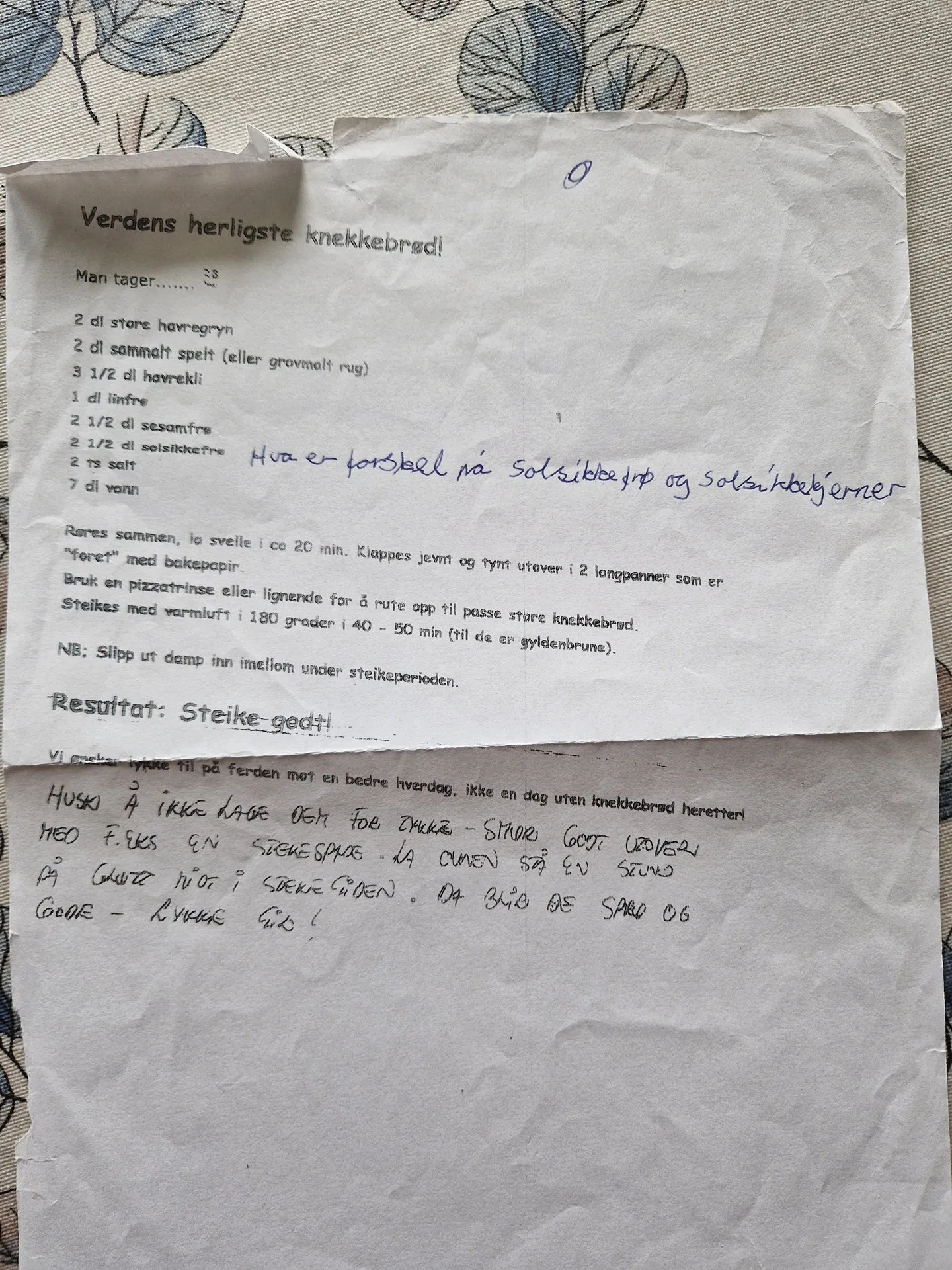 Bilde (0) av oppskrift for Knekkebrød